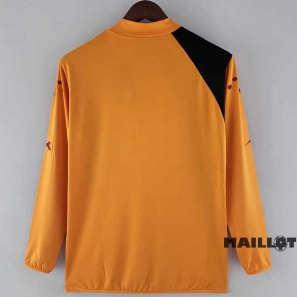 Foot Maillot Pas Cher Third Maillot Manches Longues As Roma Retro 2005 2006 Jaune