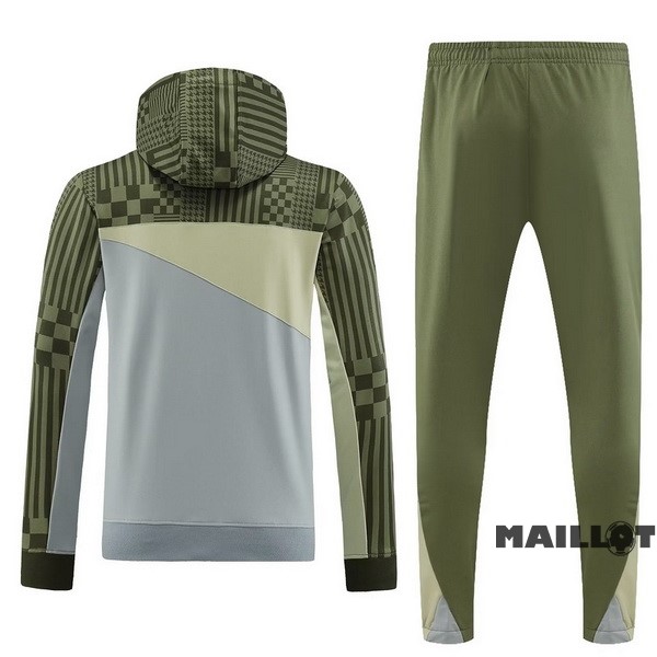 Foot Maillot Pas Cher Veste Con Capucha AC Milan 2023 2024 Vert Gris