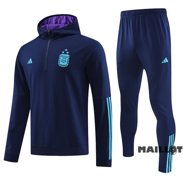 Foot Maillot Pas Cher Veste Con Capucha Argentine 2023 Bleu Marine