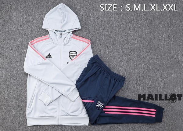Foot Maillot Pas Cher Veste Con Capucha Arsenal 2023 2024 Gris Bleu
