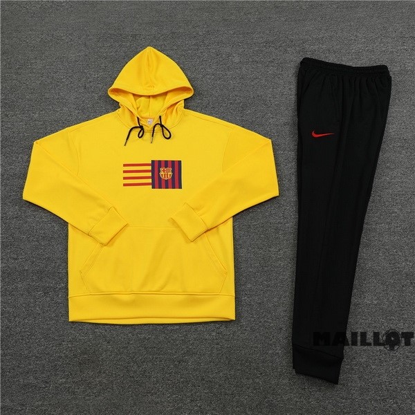 Foot Maillot Pas Cher Veste Con Capucha Barcelona 2023 2024 Jaune Noir