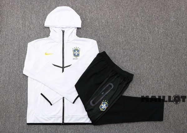 Foot Maillot Pas Cher Veste Con Capucha Brésil 2022 Blanc Noir