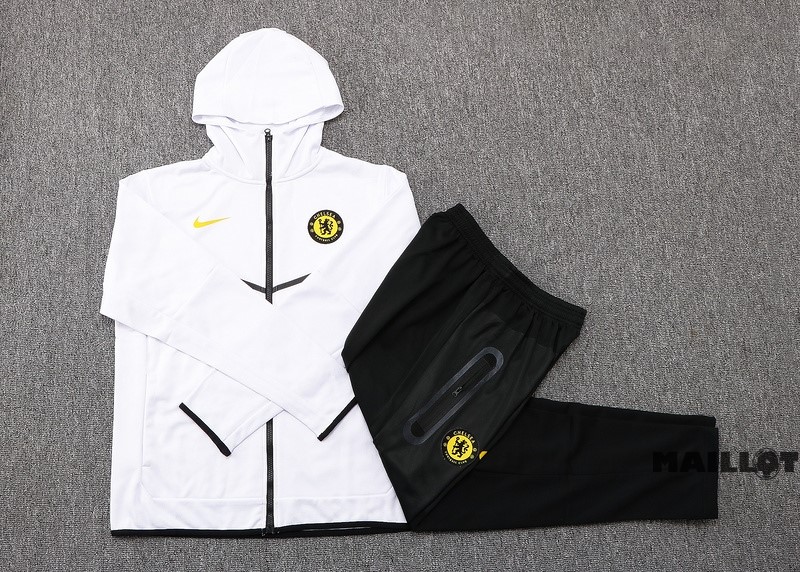 Foot Maillot Pas Cher Veste Con Capucha Chelsea 2022 2023 Blanc Noir