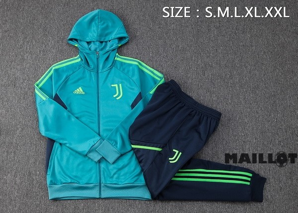 Foot Maillot Pas Cher Veste Con Capucha Juventus 2022 2023 Vert Bleu
