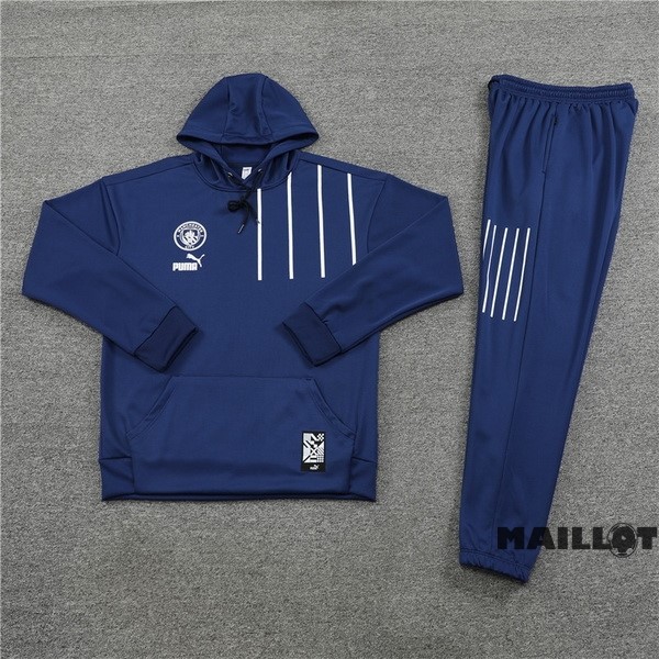 Foot Maillot Pas Cher Veste Con Capucha Manchester City 2022 2023 Bleu