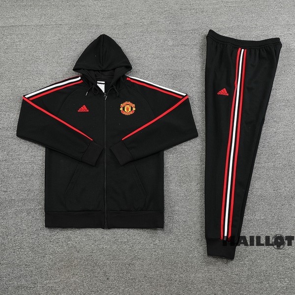 Foot Maillot Pas Cher Veste Con Capucha Manchester United 2022 2023 Noir Rouge