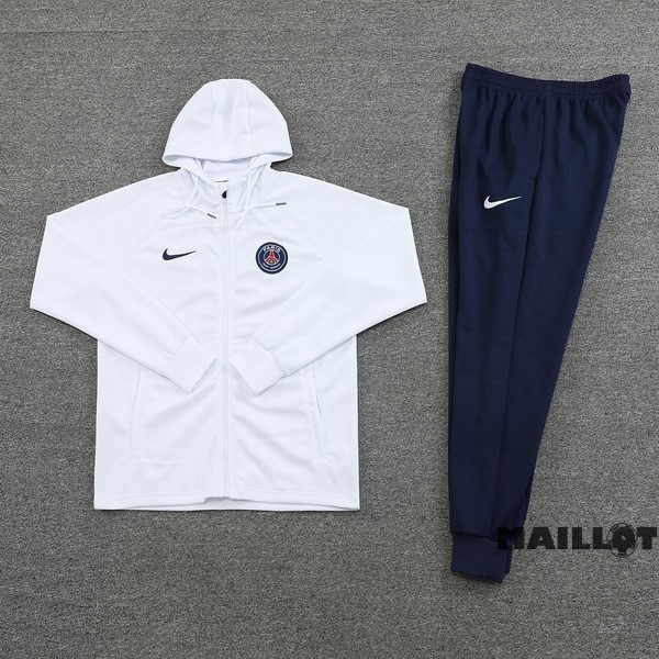Foot Maillot Pas Cher Veste Con Capucha Paris Saint Germain 2022 2023 Blanc II Noir