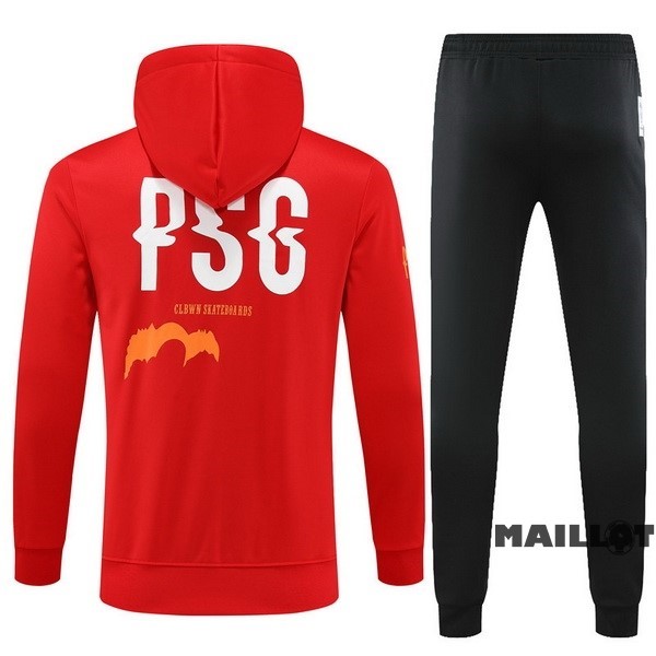 Foot Maillot Pas Cher Veste Con Capucha Paris Saint Germain 2022 2023 Rouge I Noir
