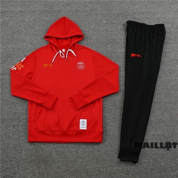 Foot Maillot Pas Cher Veste Con Capucha Paris Saint Germain 2022 2023 Rouge I Noir