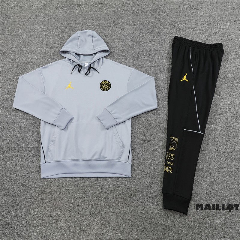 Foot Maillot Pas Cher Veste Con Capucha Paris Saint Germain Enfant 2023 2024 Gris Noir