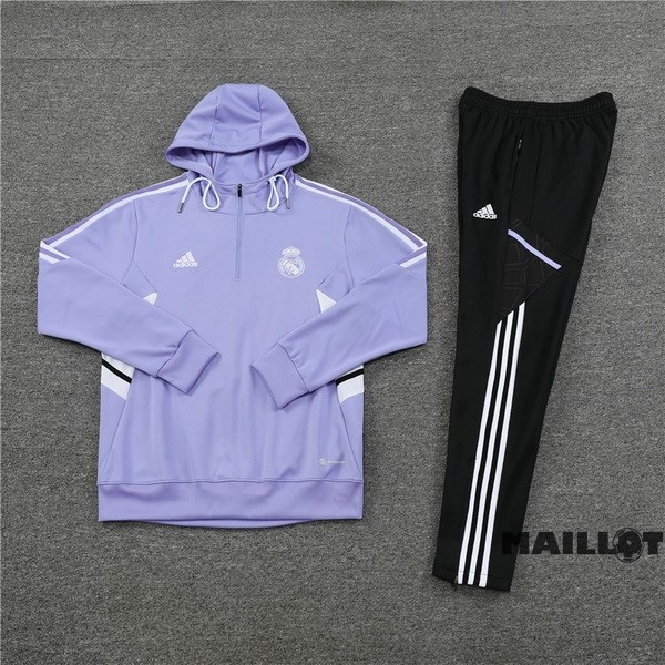 Foot Maillot Pas Cher Veste Con Capucha Real Madrid 2022 2023 Purpura Noir