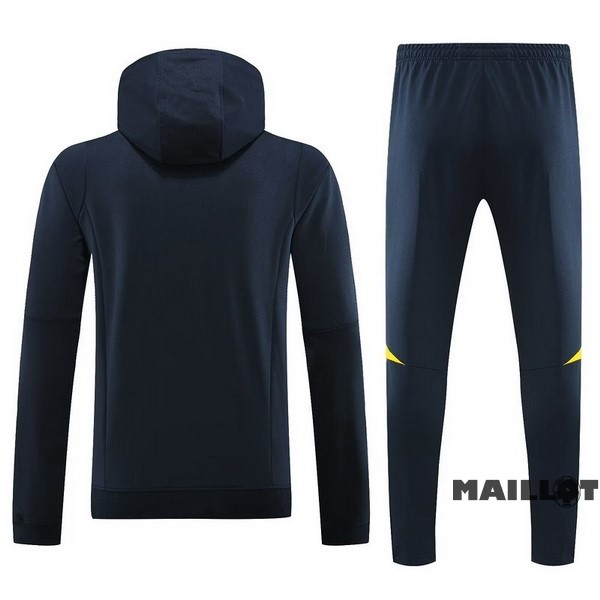 Foot Maillot Pas Cher Veste Con Capucha Real Madrid 2023 2024 Bleu Marine Jaune