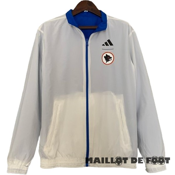 Foot Maillot Pas Cher Coupe Vent AS Roma 2023 2024 Bleu Blanc
