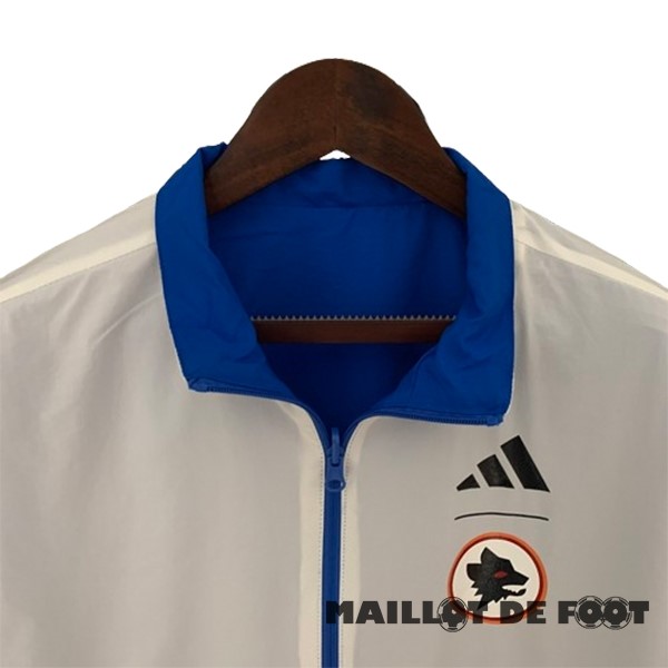Foot Maillot Pas Cher Coupe Vent AS Roma 2023 2024 Bleu Blanc