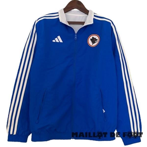 Foot Maillot Pas Cher Coupe Vent AS Roma 2023 2024 Bleu Blanc