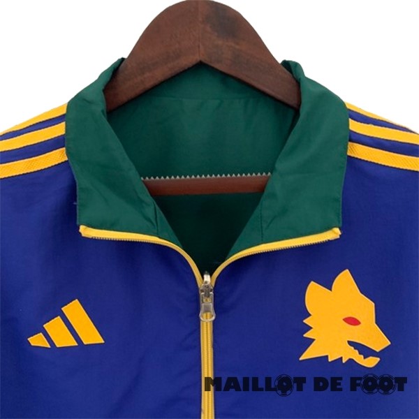 Foot Maillot Pas Cher Coupe Vent AS Roma 2023 2024 Bleu Vert