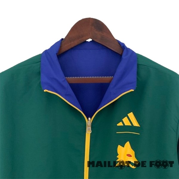Foot Maillot Pas Cher Coupe Vent AS Roma 2023 2024 Bleu Vert