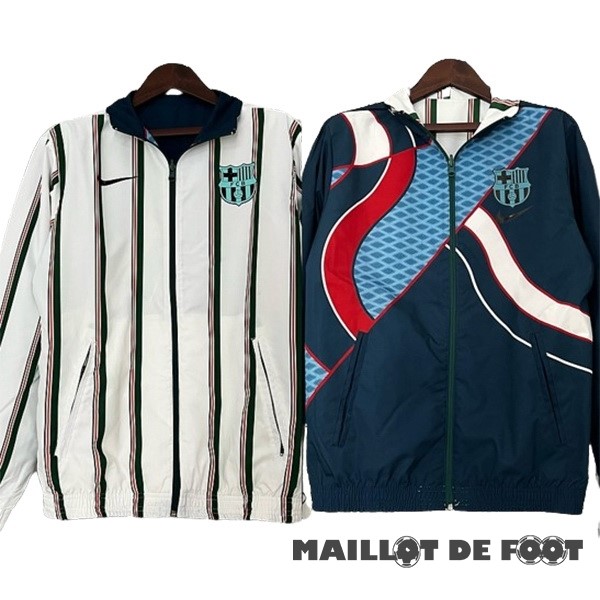 Foot Maillot Pas Cher Coupe Vent Barcelona 2023 2024 Blanc Bleu