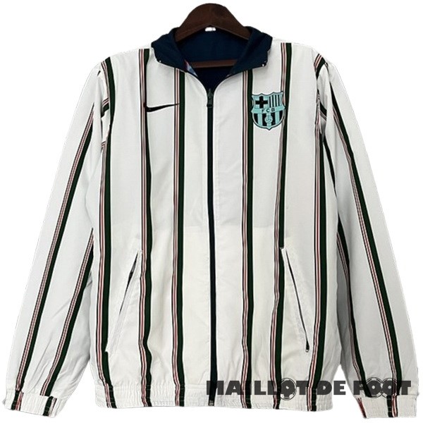 Foot Maillot Pas Cher Coupe Vent Barcelona 2023 2024 Blanc Bleu