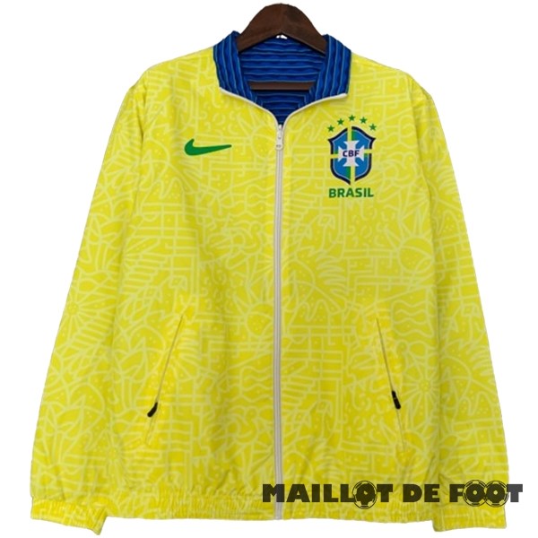 Foot Maillot Pas Cher Coupe Vent Brésil 2023 Jaune I Bleu
