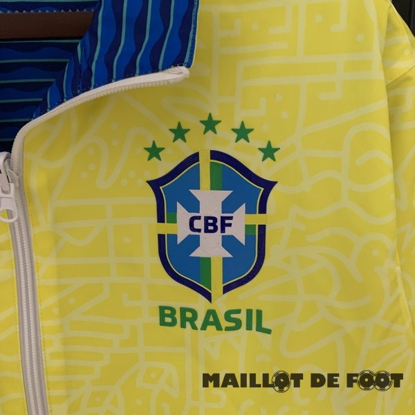 Foot Maillot Pas Cher Coupe Vent Brésil 2023 Jaune I Bleu