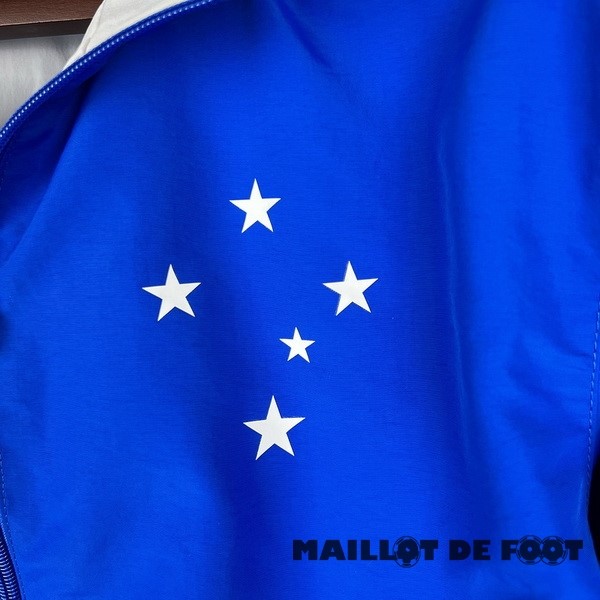 Foot Maillot Pas Cher Coupe Vent Cruzeiro EC 2023 2024 Bleu Blanc