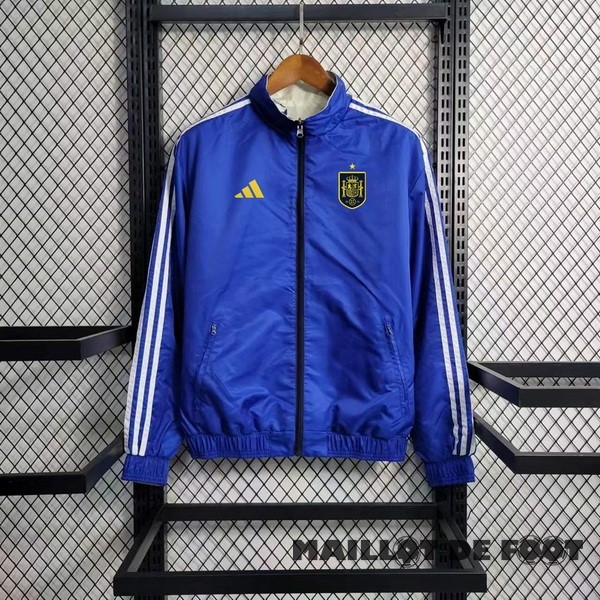 Foot Maillot Pas Cher Coupe Vent Espagne 2023 Bleu Blanc