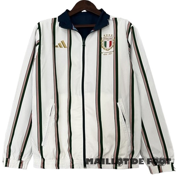 Foot Maillot Pas Cher Coupe Vent Italie 2023 Blanc Bleu