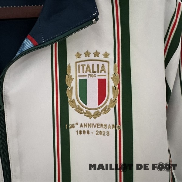 Foot Maillot Pas Cher Coupe Vent Italie 2023 Blanc Bleu
