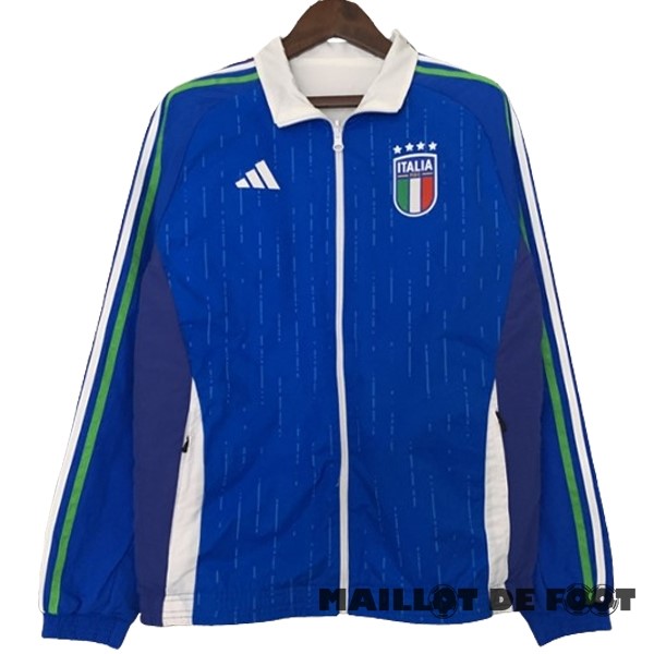 Foot Maillot Pas Cher Coupe Vent Italie 2024 Bleu Blanc