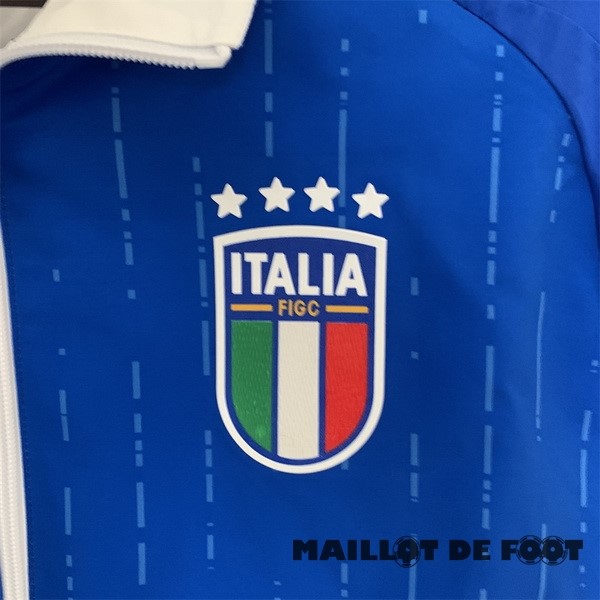 Foot Maillot Pas Cher Coupe Vent Italie 2024 Bleu Blanc