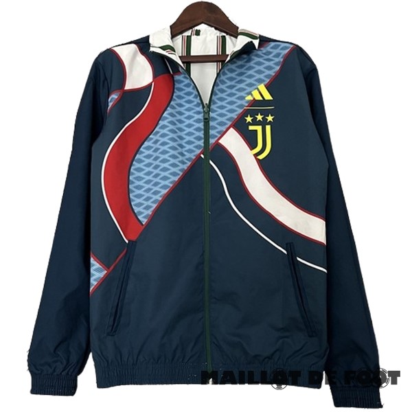 Foot Maillot Pas Cher Coupe Vent Juventus 2023 2024 Blanc Bleu