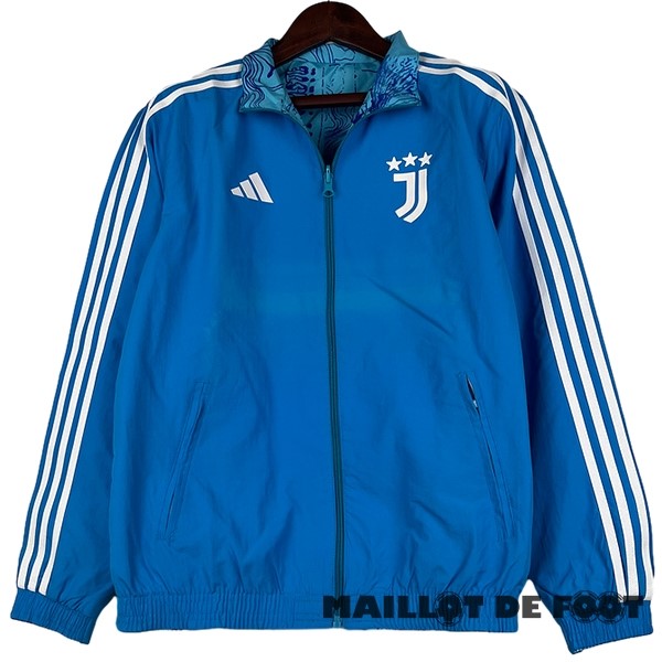 Foot Maillot Pas Cher Coupe Vent Juventus 2023 2024 Bleu