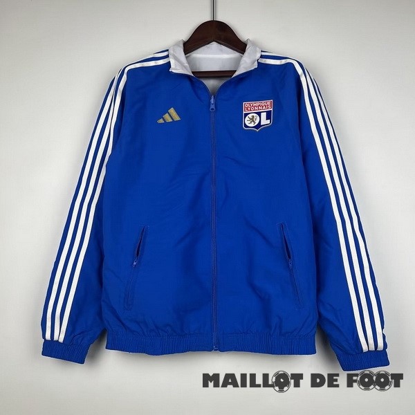Foot Maillot Pas Cher Coupe Vent Lyon 2023 2024 Bleu Blanc