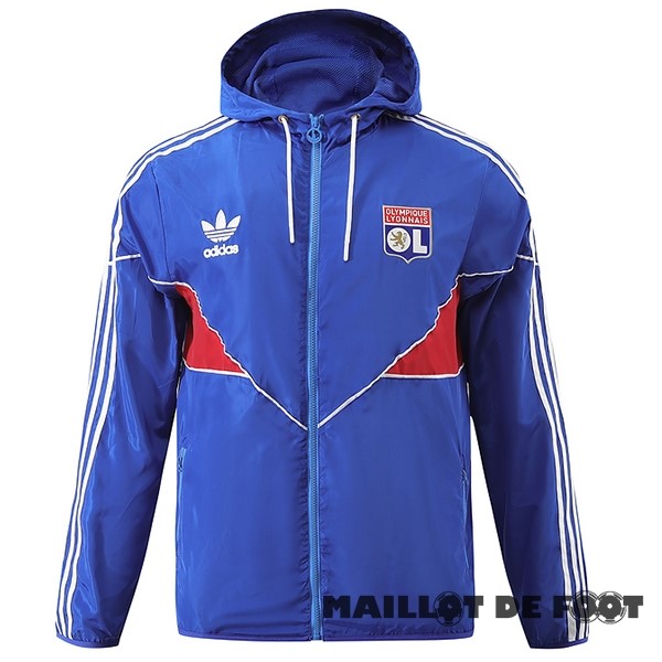 Foot Maillot Pas Cher Coupe Vent Lyon 2023 2024 Bleu Rouge