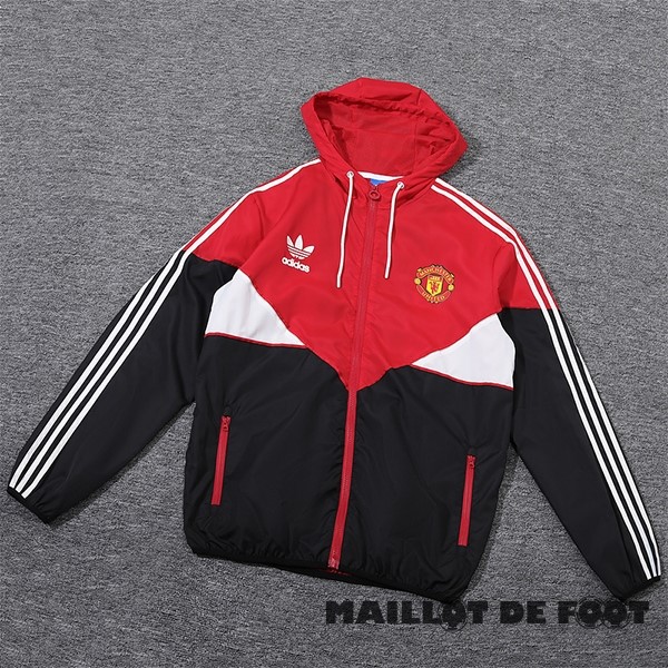 Foot Maillot Pas Cher Coupe Vent Manchester United 2023 2024 Rouge Noir Blanc