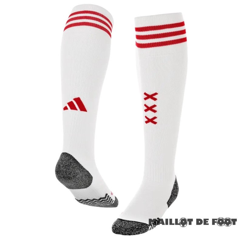 Foot Maillot Pas Cher Domicile Chaussette Enfant Ajax 2023 2024 Blanc