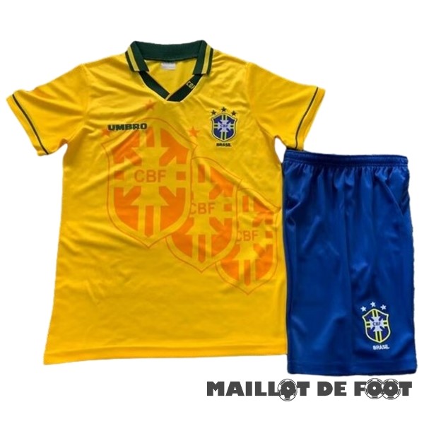 Foot Maillot Pas Cher Domicile Conjunto De Enfant Brésil Retro 1994 Jaune