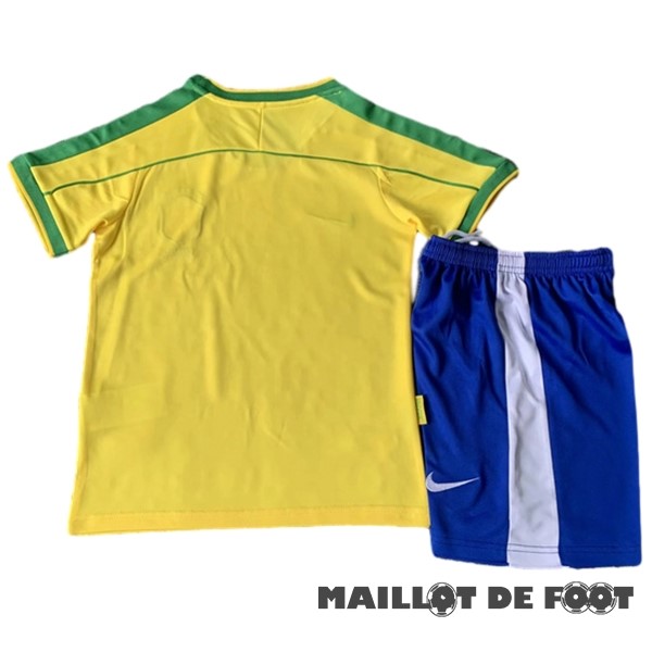 Foot Maillot Pas Cher Domicile Conjunto De Enfant Brésil Retro 1998 Jaune