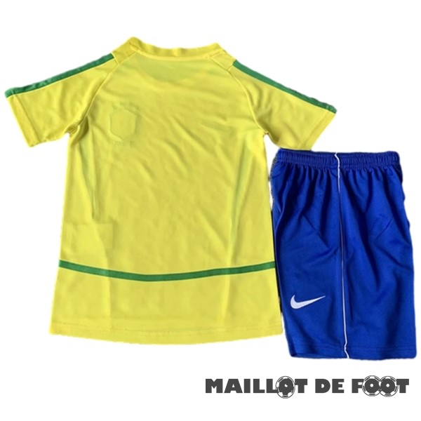 Foot Maillot Pas Cher Domicile Conjunto De Enfant Brésil Retro 2002 Jaune