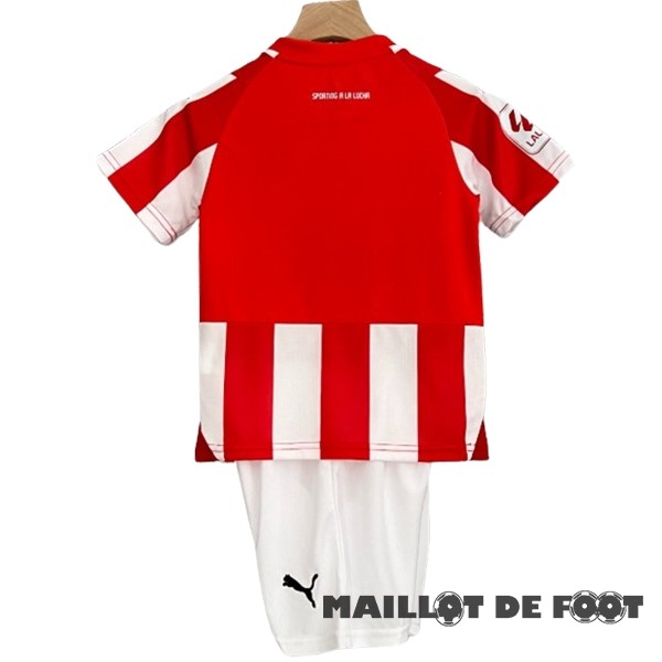 Foot Maillot Pas Cher Domicile Conjunto De Enfant Sporting de Gijón 2023 2024 Rouge Blanc