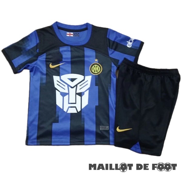 Foot Maillot Pas Cher Domicile Conjunto De Homme Enfant Inter Milán 2023 2024 Bleu Noir