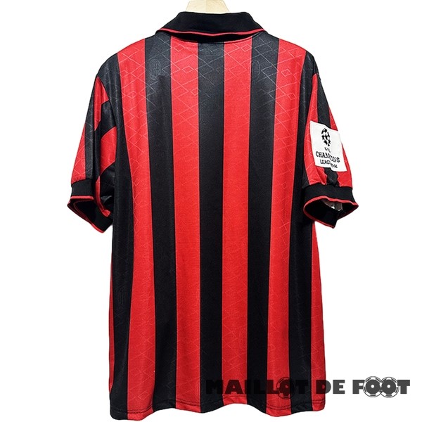 Foot Maillot Pas Cher Domicile Maillot AC Milan Retro 1994 Noir Rouge
