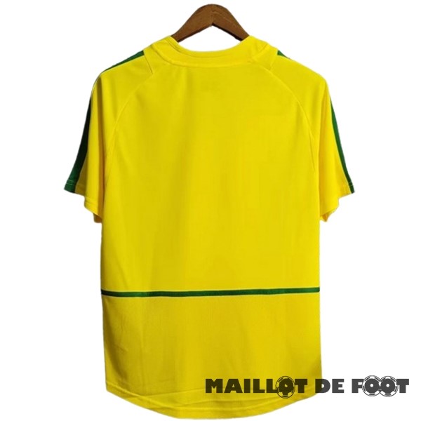 Foot Maillot Pas Cher Domicile Maillot Brésil Retro 2002 Jaune