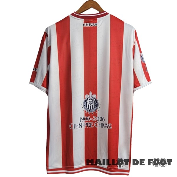 Foot Maillot Pas Cher Domicile Maillot CD Guadalajara Retro 1906 2006 Blanc Rouge