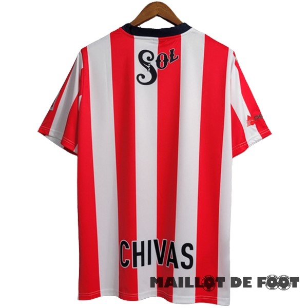 Foot Maillot Pas Cher Domicile Maillot CD Guadalajara Retro 1996 1997 Blanc Rouge