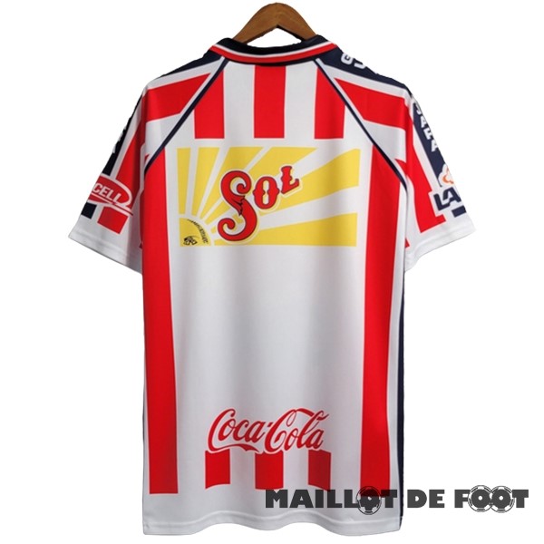 Foot Maillot Pas Cher Domicile Maillot CD Guadalajara Retro 2002 2003 Blanc Rouge