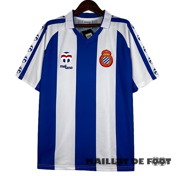 Foot Maillot Pas Cher Domicile Maillot Español Retro 1984 1989 Bleu Blanc