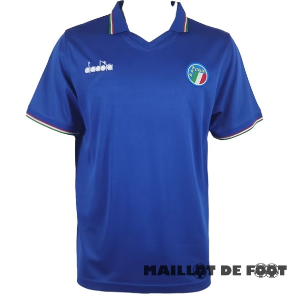 Foot Maillot Pas Cher Domicile Maillot Italy Retro 1990 Bleu