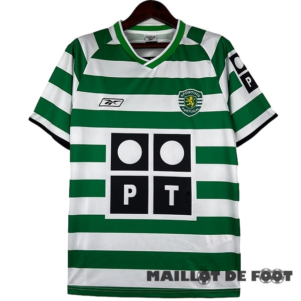 Foot Maillot Pas Cher Domicile Maillot Lisboa Retro 2003 2004 Vert